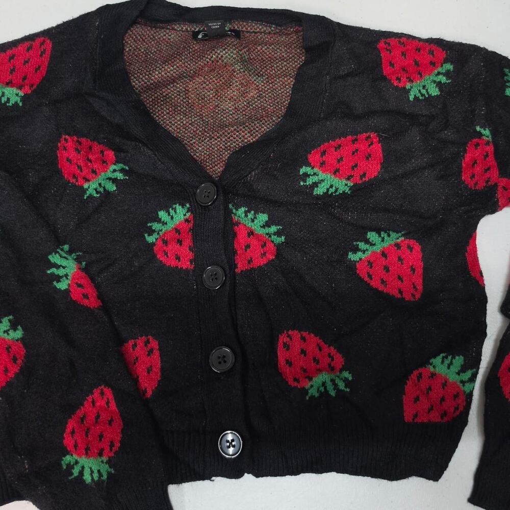 Art class strawberry cardigan black